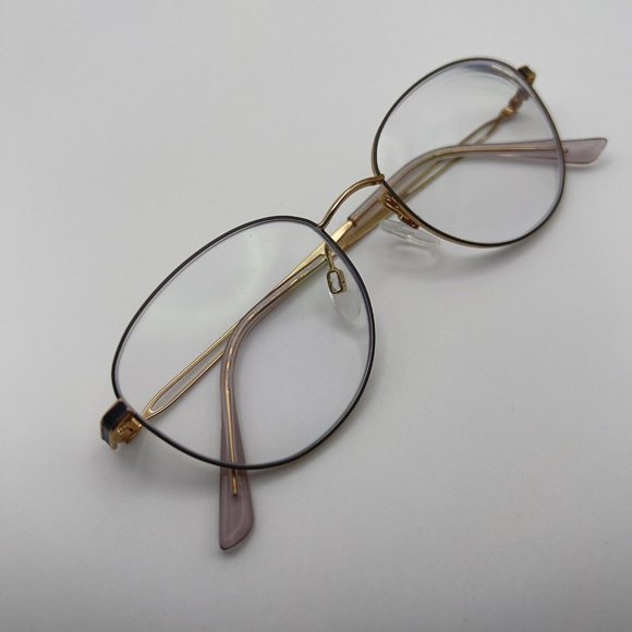 Charmant CH29826 GR Round Oval Titanium Full Eyeglass Frame Gray Gold 51-18-140 - Picture 10 of 10